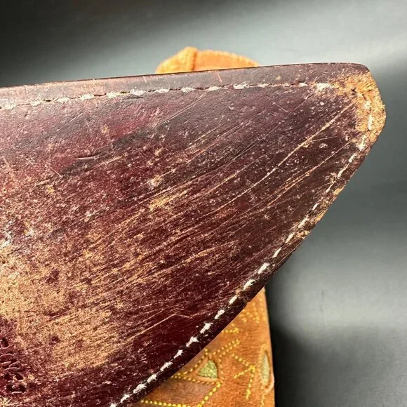 Old Gringo Wyoming Tooled Brown Leather Short Cowgirl Cowboy Western Boots 7.5 - Picture 11 of 16